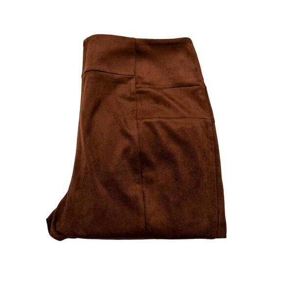 Sundance Dark Brown Faux Suede Skinny Motorcycle Pants SZ10 - Picture 1 of 6